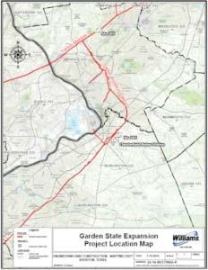 Garden State Expansion: Transco/Williams Project Scope: Provide up to 180,000 dekatherms per day of natural gas service in two phases to a new delivery point with New Jersey Natural Gas in Burlington