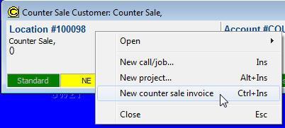 Use the CUSTOMER SEARCH (CTRL+F12) to find either a generic counter sale customer, or a specific customer, depending upon how you want to record and track the sale. 2.