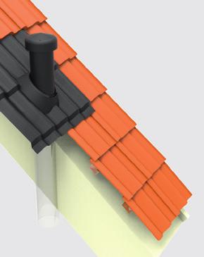 The Uni Roof Vent can be supplied with a range of different membrane types as well as lead free fl ashing material for tile, eternit, steel or other.