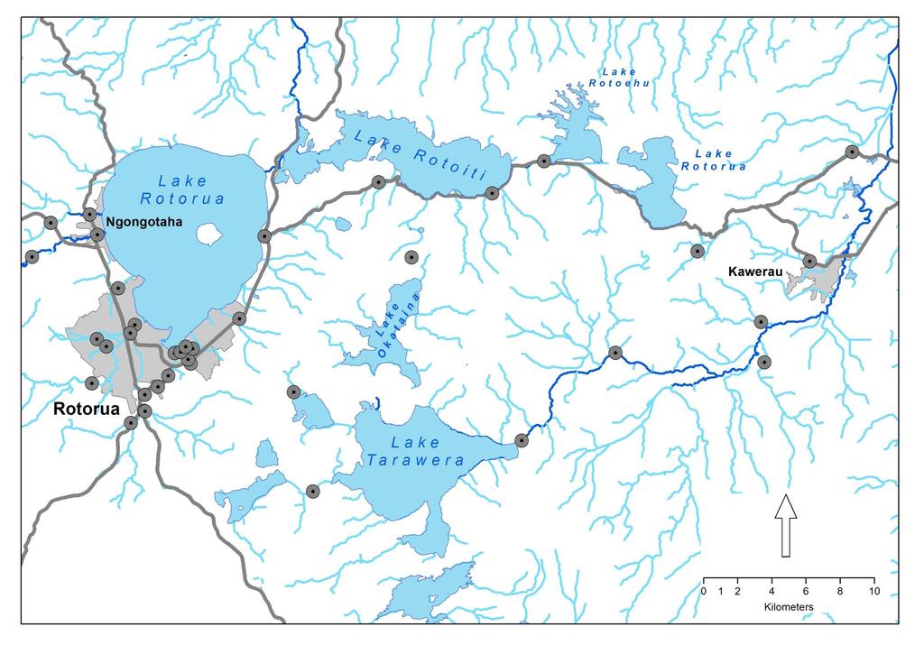 3. This study 36 sites from Rotorua Lakes region Ecological sampling: