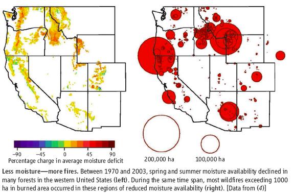 Big Wildfires linked to earlier snowmelt & reduced