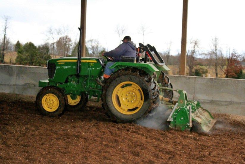 to a depth of at least 12 inches. Periodic deep stirring, up to 18 inches, with a chisel plow reduces the amount of bedding needed and increases pack temperatures.