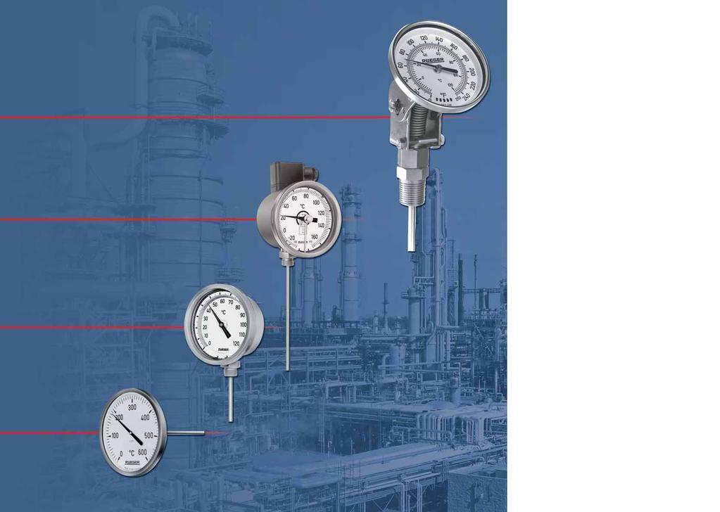 Bimetallic thermometers every angle with double scale As a physical unit, temperature cannot be measured directly, only by means of a process involving a change in temperature.