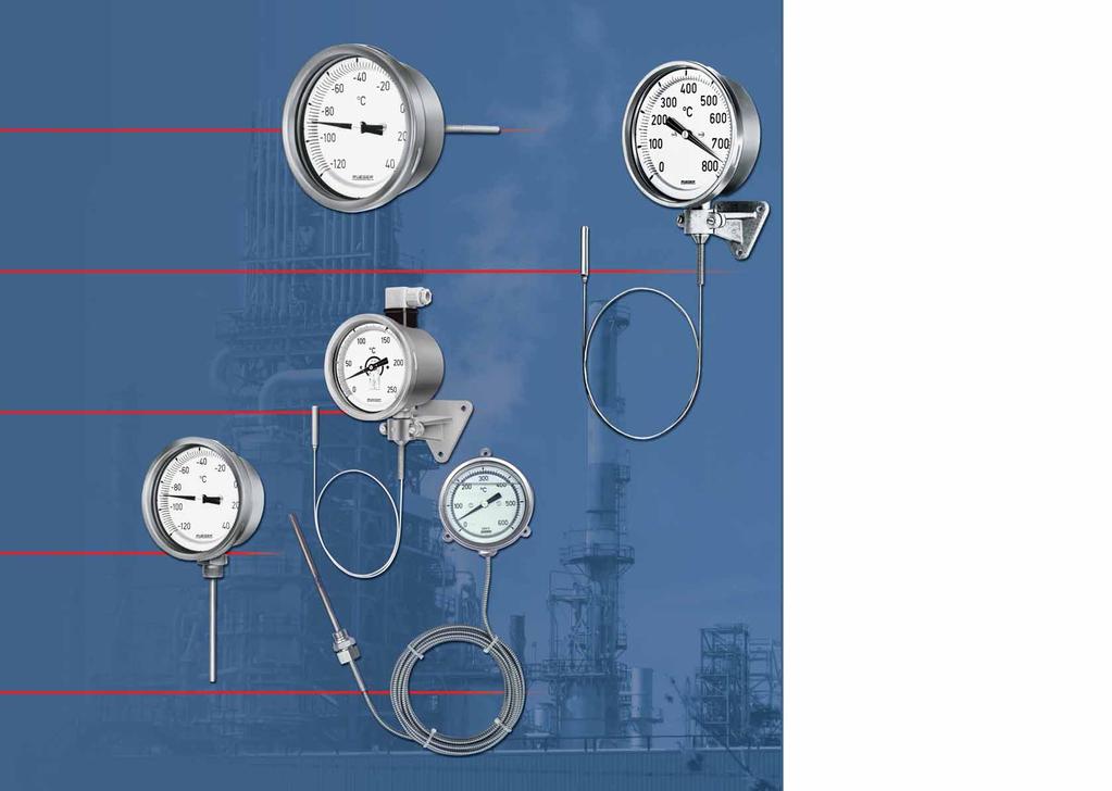 Gas thermometers horizontal type with capillary tube These thermometers work on the principle that pressure varies as a function of temperature, according to the gas law.