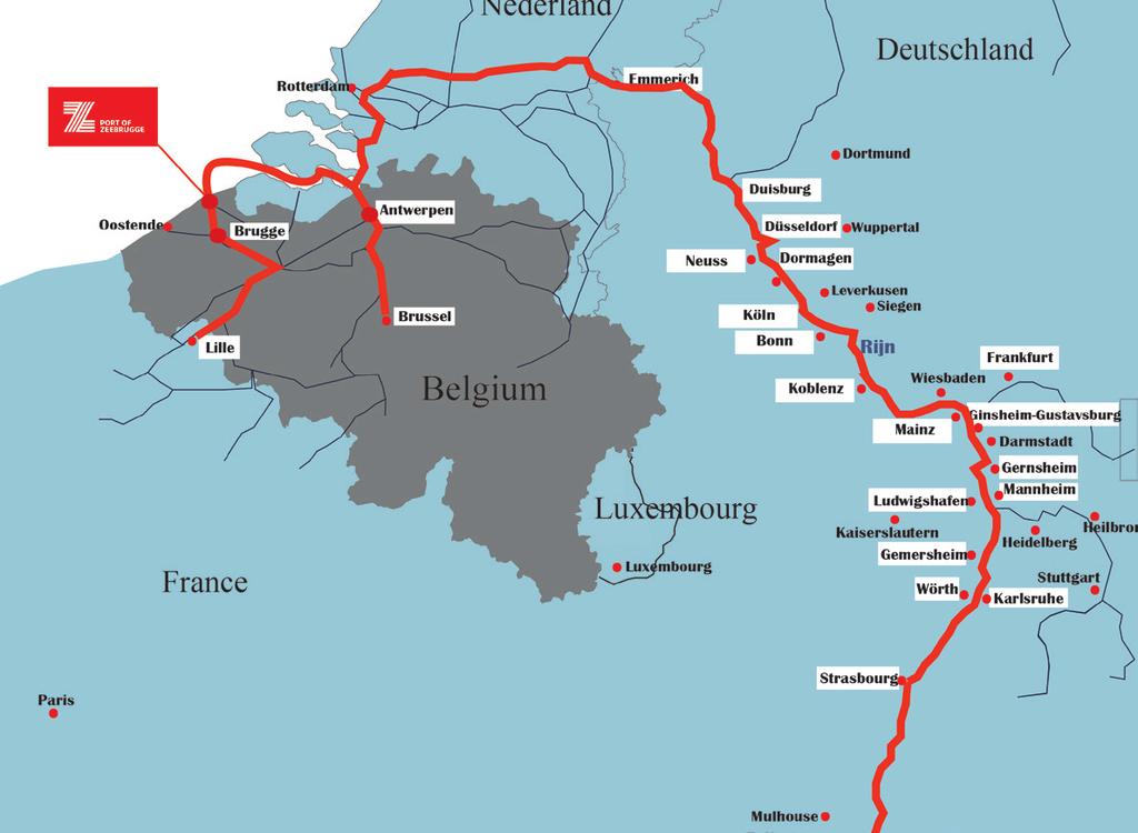 Road Directly linked to the European highway network via the new A11-motorway Close driving distance to the main European consumer markets Non congested roads leading in and