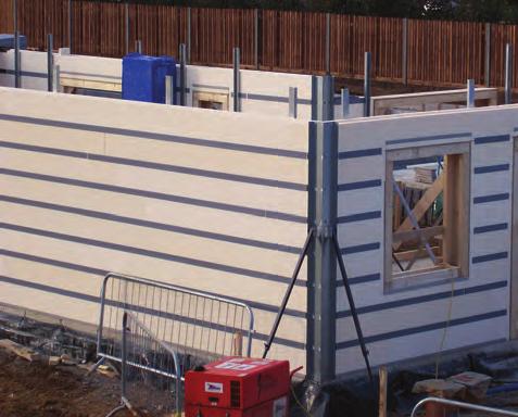 Page 15 Picture 7: Erecting the insulating formwork Table 10: Construction products from Site B Materials Mortar Render Ceramic bricks Concrete roof tiles Concrete blocks Mineral wool Polystyrene