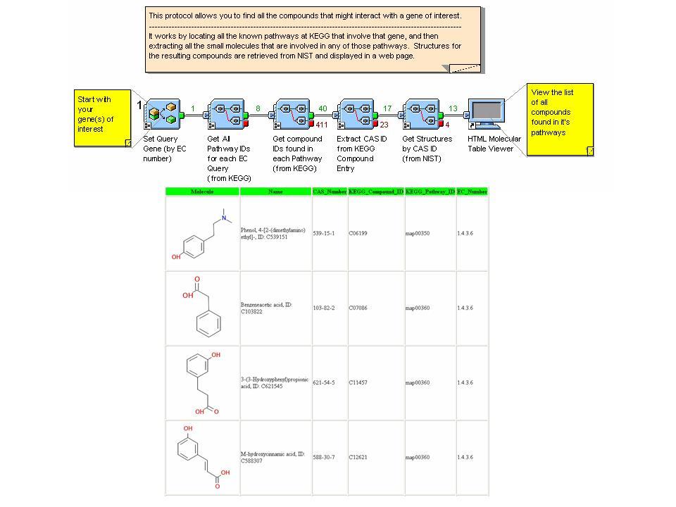 Connecting Genes with Relevant Compounds through Chemogenomics You can use Pipeline Pilot with Kyoto Encyclopedia of Genes and Genomes (KEGG) to connect genes with relevant compounds (or vice versa).