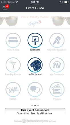 Exhibitor listings are a standard part of your app, but consider monetizing the inclusion of a logo or even highlighting toptier exhibitors with a separate but highly visible sponsor icon on the home