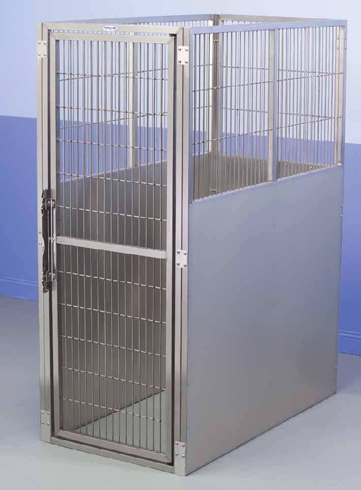 Stainless Steel Side Panels with Sloped Wedge Floor This Kennel Run System a simple and effective design concept for installing Shor-Line stainless steel