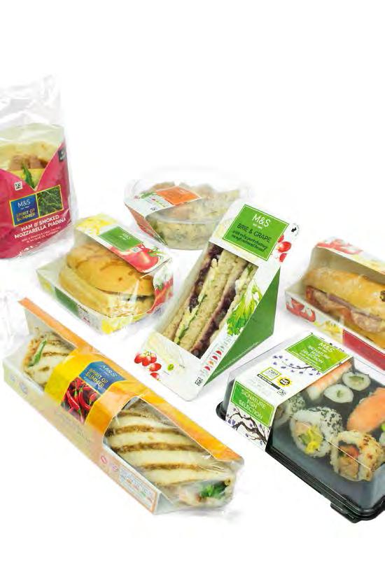 Cartonboard Lined Board Labels Flexible Films Hybrids Contents SANDWICHES 4 WRAPS 6 BAGUETTES, ROLLS & SPECIALITY BREADS 8 SUSHI 11 SALADS 12 HOT EATS 14 The food-to-go category has experienced huge
