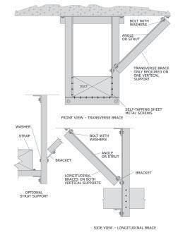 Bracing Details and Installation Instructions: Suspended Rectangular Ducts Bracing Details and Installation Instructions: Suspended Rectangular Ducts Vertical steel shapes with cable bracing Vertical