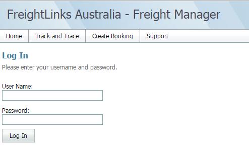 Freight Manager Login Screen After logging into Freight Manager,