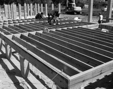 EXAMPLE 4 FLOOR JOISTS FOR AN OFFICE Given: An office floor requiring a horizontal span of 18-0. Find: Solution: A possible Southern Pine 2x floor joist.