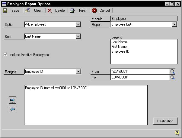 PART 10 INQUIRIES AND REPORTS Creating a report option Report options include specifications for sorting options and range restrictions for a particular report.