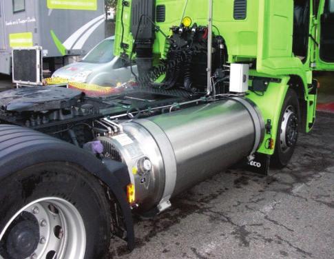 Figure 9: Picture of the GNVERT/IVECO LNG trial in November 2011 VOLVO: In September 2012, GNVERT with VOLVO decided to perform a LNG as a fuel trial in France with a 44t trucks.