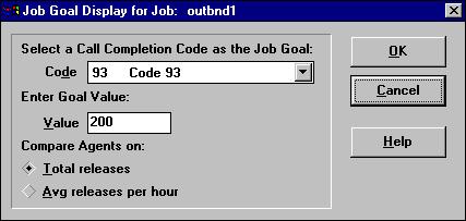 Setting a Job Goal In Campaign Monitor, you can set a job goal based on a call completion code. Campaign Monitor displays job goals that you set in its graphs and charts.