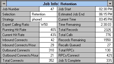 Info From the Jobs menu, select Info to show general job statistics for the selected job.
