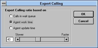 3 Select Calls in wait queue, Agent work time, or Agent update time. 4 Move the slider bar or type a number in the field to set the ratio.