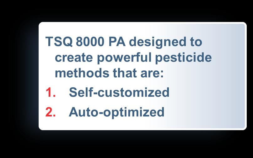 Thermo Scientific TSQ 8000 Pesticide Analyzer A complete pesticide method