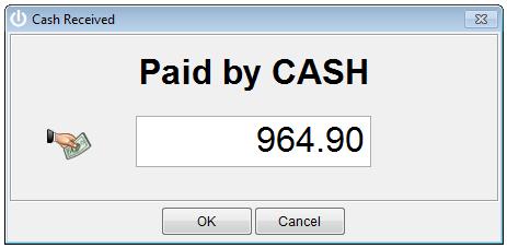 If the Customer is paying by Cash select the Cash button which is Cash (F3) in the above diagram.