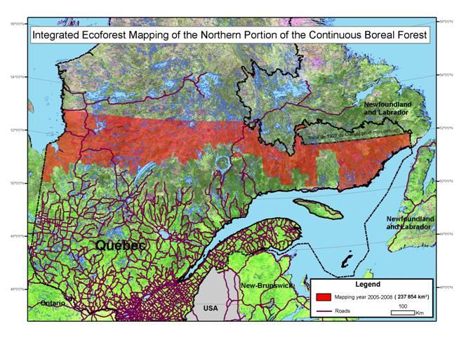 ca Introduction and context Since the late 1960s, the Ministère des Ressources naturelles et de la Faune du Québec (MRNFQ) has periodically carried out forest mapping activities at a scale of 1: