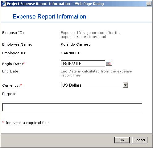 CHAPTER 2 PROJECT EXPENSE To create an expense report: 1. Open the Project Expense page. Employee > Project Expense or Project > Project Expense 2. Click New.