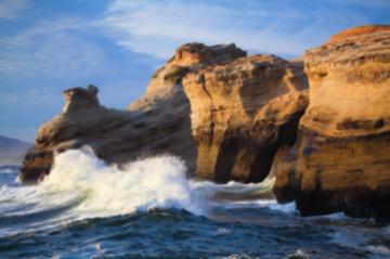 1 Cliffs are areas of high land next to the sea. Waves crash against cliffs.