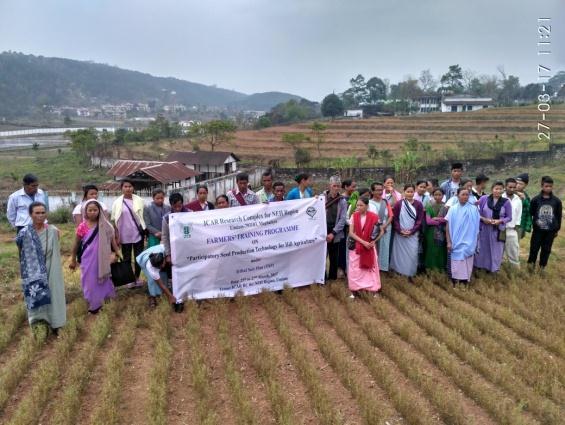 villages of Ri-Bhoi district under ICAR Seed Project-TSP component. The trainee farmers were trained on various aspects like package of practices for cultivation of various legumes viz.