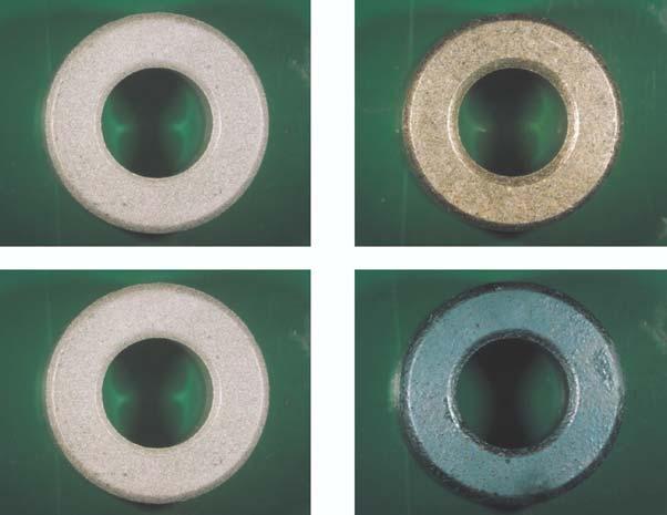 Bronze-based sintered bearing After the test Before the test Fig. 3 Result of corrosion test Change in dimensions mm - - - - Inside diameter ( 6) Bronze-based bearing Outside diameter ( 12) Fig.