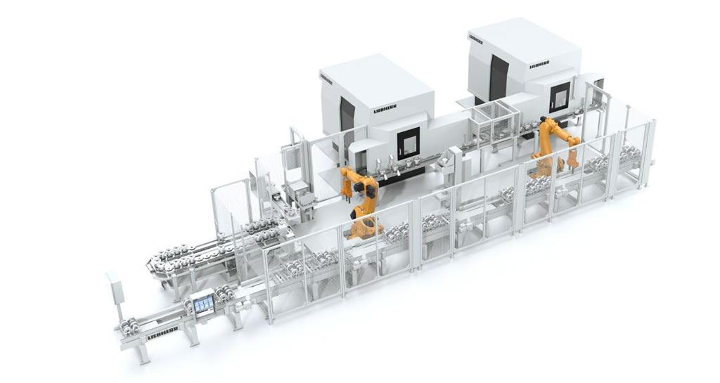 In the area of robot applications, Liebherr performs parts handling, palletizing/depalletizing, and bin-picking tasks.