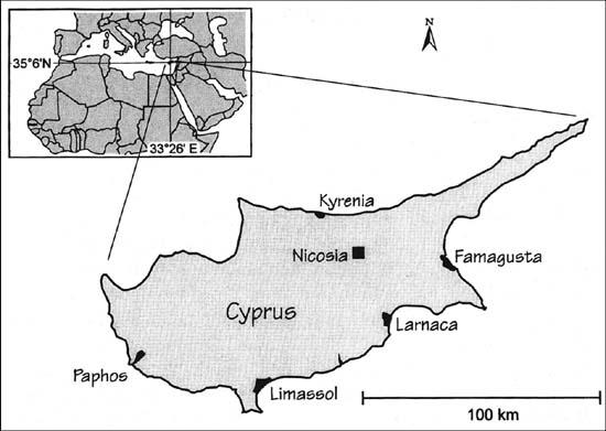 Figure XI.1 Location map of Cyprus Figure XI.