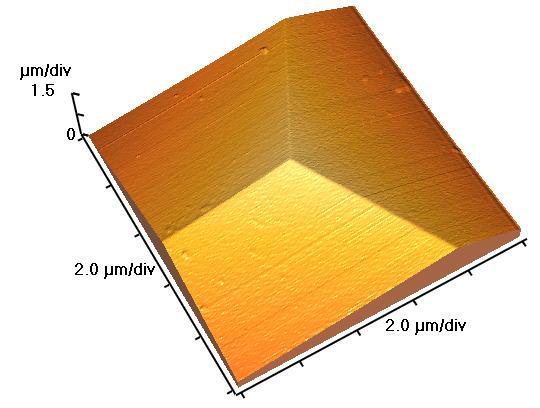 Figure 37. The Berkovich tip AFM geometry image. Because of the versatility of the Berkovich tip it seems it is a natural candidate for testing the properties of PDMS.