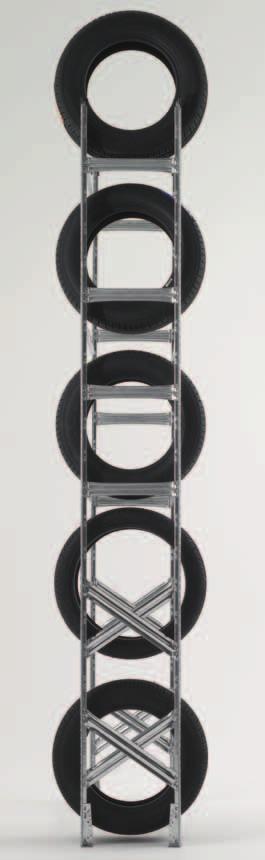 The tyre shelving is hugely popular with tyre distributors and tyre dealers throughout Europe, as it allows tyres to be