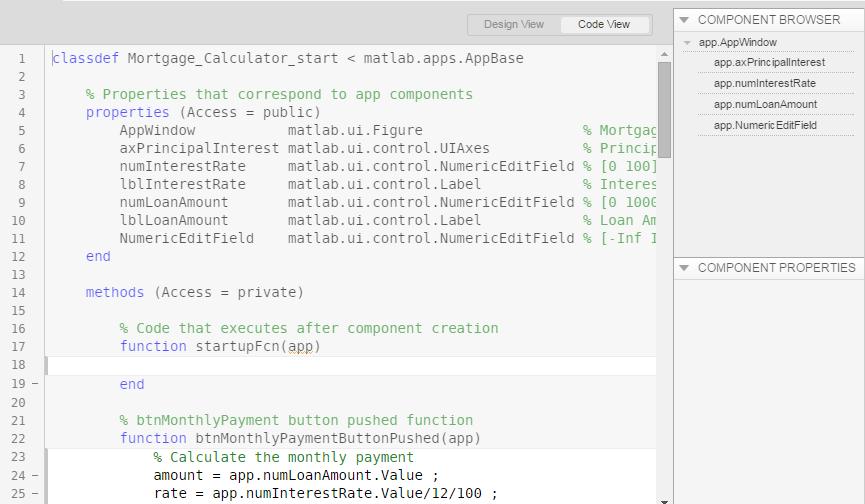 App Designer Environment for building MATLAB apps