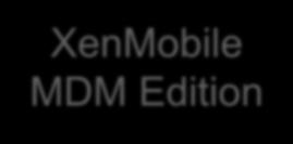 XenMobile Packaging XenMobile MDM Edition XenMobile Advanced Edition XenMobile Enterprise Edition MDM WorxEdit MDM MAM MDX Toolkit WorxHome, WorxMail, WorxWeb, QuickEdit, WorxTasks * WorxChat and
