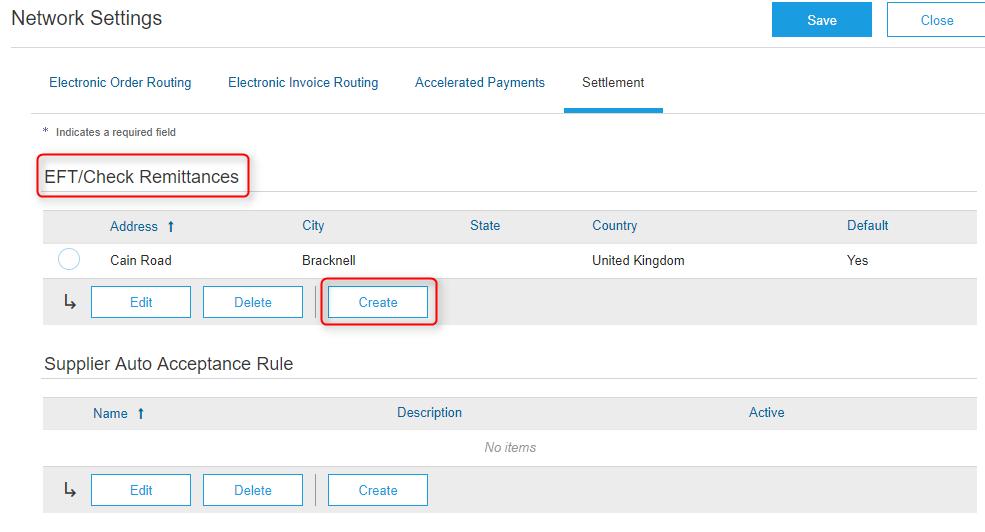 Settlement The settlement area of your Account Profile allows you to enter specific Remit To Address information.