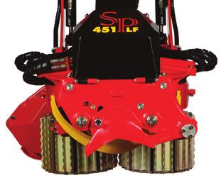 LF minimizes the friction between the trunk and the harvester head during the feeding and by