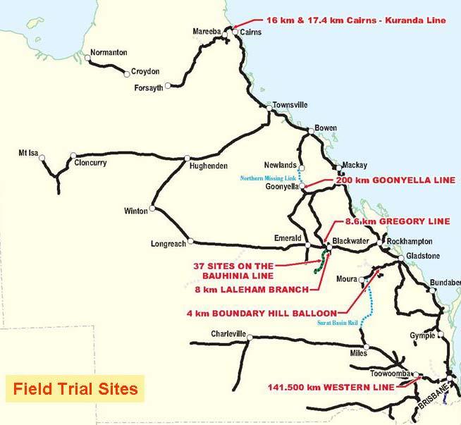 QR network showing the field trial sites.
