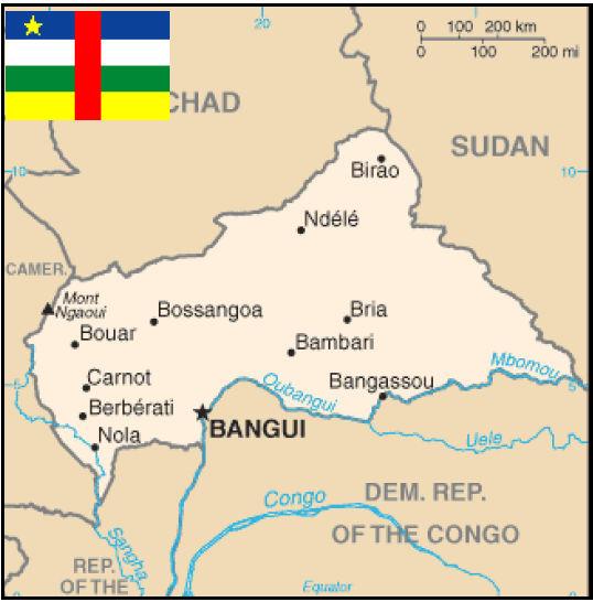 12. Central African Republic The Central African Republic (CAR) is a landlocked country in central Africa with a tropical climate.