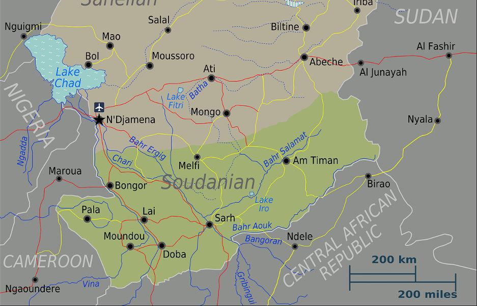 Chad is majorly influenced by France as they maintain approximately 1000 troops in the region to help the government fight off the various rebel groups.