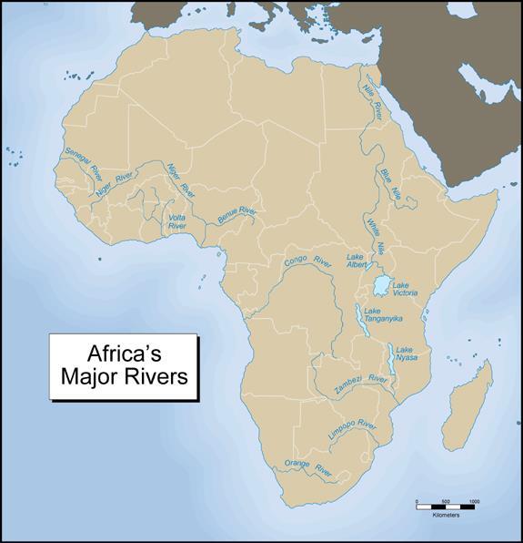 Facts on water Africa appears blessed with abundant water resources: large rivers include the Congo, Nile, Zambezi and Niger and Lake Victoria is the world s second largest.