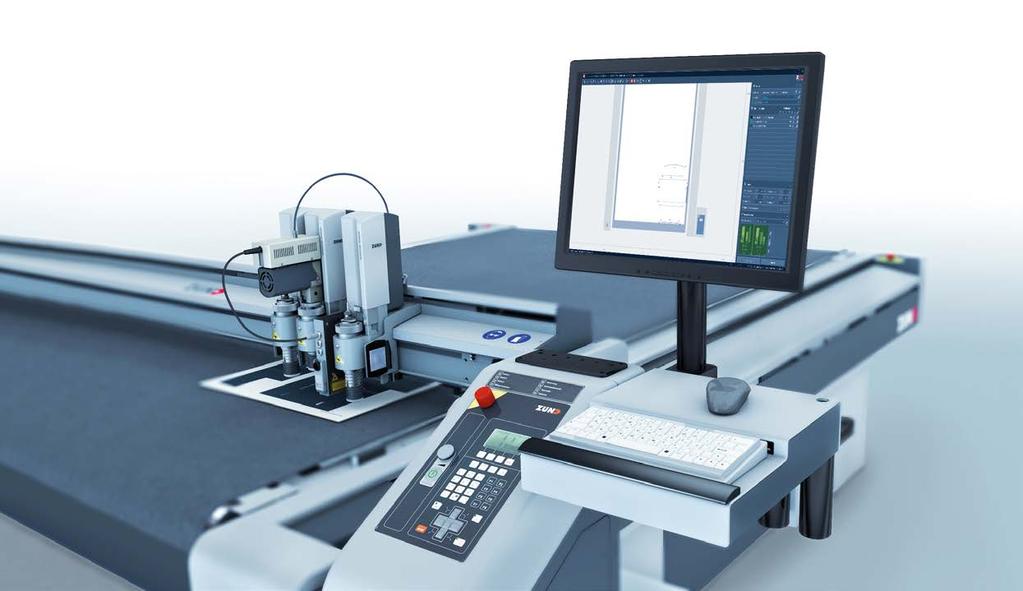 Production at cutter» Cut Center Well-conceived control center Cut Center serves as direct interface to the Zünd cutting system and facilitates your production workflow.