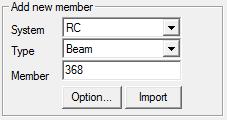 Select RC Beam Member The specified design code in Design+ and midas Gen