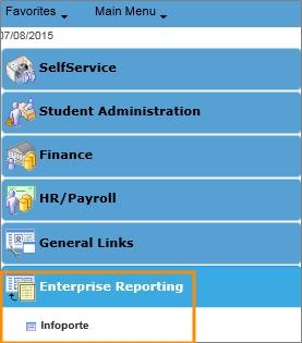 InfoPorte Finance Transactions Overview InfoPorte is the principal reporting tool for finding balances, individual transactions, and various other information.