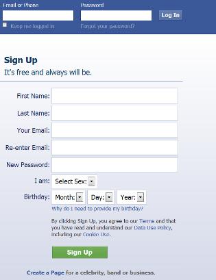 Facebook (Part Three: Profiles - Creating a Profile) -To make a personal profile, an email