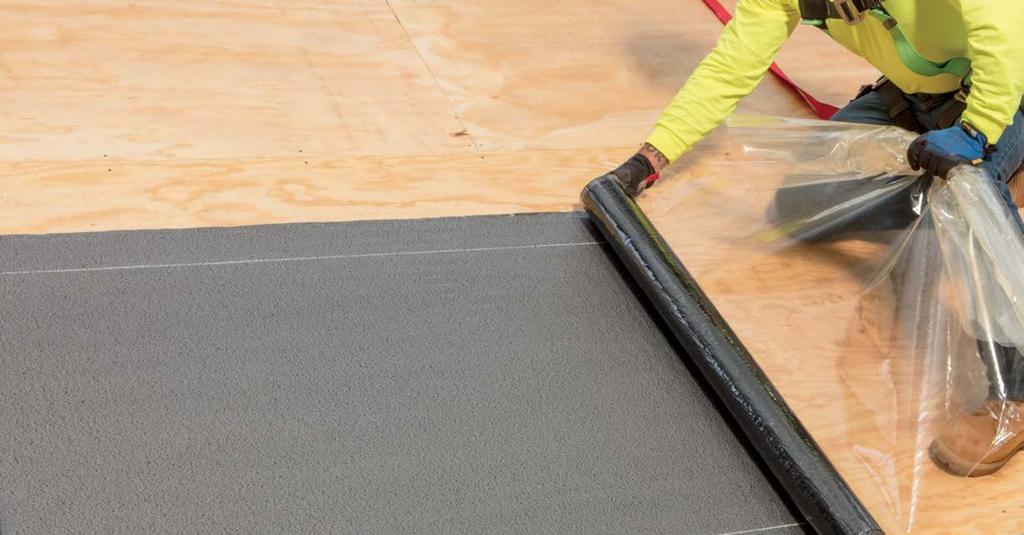 Surface is textured for skid resistance and can be left exposed for up to 120 days.