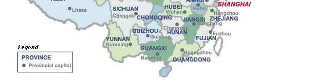 Hong Kong, Macau 5 Autonomous Regions Guangxi, Inner Mongolia, Ningxia, Tibet, Xinjiang 4 Municipalities Beijing Chongqing, Shanghai, Tianjin ~3,100 miles Language Mandarin Chinese+ 7 major dialects