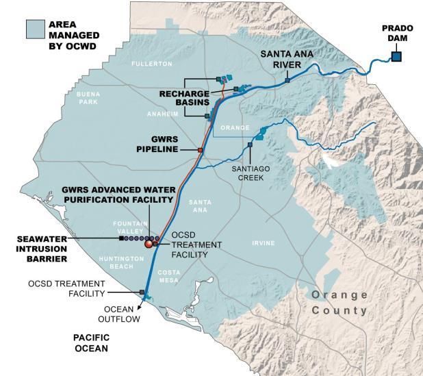 A 13-mile pipeline was constructed to link
