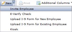 Email Invite to Employee 1. I-9 Forms for options. 2.