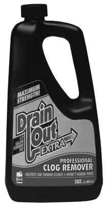 Drain Out Extra F73 Septic Tank - Sewage Treatment Chemicals Professional clog remover, liquefies fats, grease, oil, hair and other organic matter Heavier than water, so it goes
